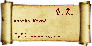 Vaszkó Kornél névjegykártya
