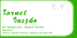 kornel vaszko business card